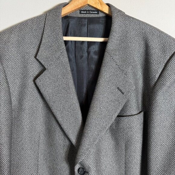 Yves Saint Laurent Wool Sport Coat Jacket Blazer Men's 44L Black Tan Gray Formal - Picture 5 of 13